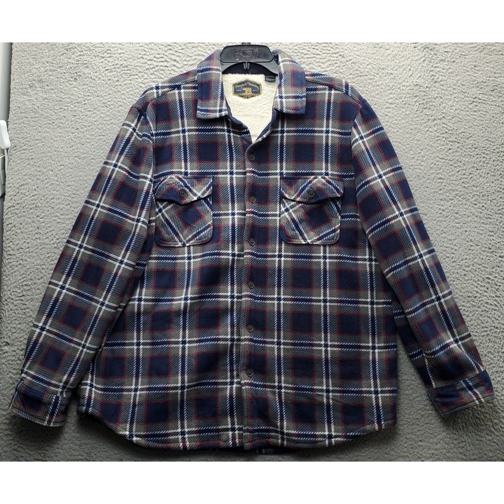 Freedom Foundry Fleece Shacket Mens XXL Multi Plaid Collared Button Front EUC